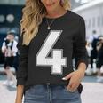 番号4 Fourports アスレチック チーム ジャージー バーシティ ユニフォーム 長袖Tシャツ 彼女への贈り物