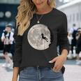 登山、フリークライミング、登山、ボルダリング、月 長袖Tシャツ 彼女への贈り物