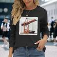 素晴らしいポートクレーン コンテナ船コスチューム 長袖Tシャツ 彼女への贈り物