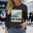 航空機愛好家のためのクールな旅客機飛行機コスチューム。 長袖Tシャツ 彼女への贈り物