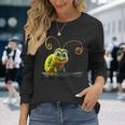 芋虫 面白い芋虫甘い緑の芋虫 長袖Tシャツ 彼女への贈り物