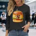 面白いtシャツ ポメラニアン 犬 ハンバーガー メンズ 犬好き グッズ かわいい おもしろ 面白い 服 ネタ 長袖Tシャツ 彼女への贈り物