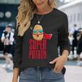 面白いかわいいスーパーポテトアニメ衣装グラフィックデザイン。 長袖Tシャツ 彼女への贈り物