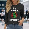 面白いクリスマス「The Xmaspirit」グラフィック 長袖Tシャツ 彼女への贈り物