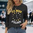 面白いビールoクロックティー。ナショナルビールデー、父の日に。 長袖Tシャツ 彼女への贈り物