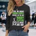 面白いラグビーコーチ、選手、ファンのラグビー。 長袖Tシャツ 彼女への贈り物