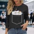 面白い猫 ポケット かわいい カワイイ キティ ラブ キャット ポケット付き 長袖Tシャツ 彼女への贈り物