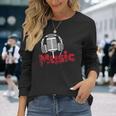 音楽 マイク ヘッドホン 日常 テキスト シンプル レトロ 長袖Tシャツ 彼女への贈り物