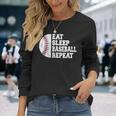 食べる、寝る、野球を繰り返す、野球選手、面白い、野球 長袖Tシャツ 彼女への贈り物