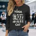 魅力的な禅猫のポーズ 気まぐれな猫ヨガ 長袖Tシャツ 彼女への贈り物