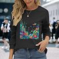 鮮やかなサンゴ礁海洋生物のシーン 長袖Tシャツ 彼女への贈り物