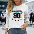 Age Is Just Number スポーツ 90歳 面白い 90歳の誕生日 長袖Tシャツ 彼女への贈り物