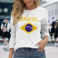 Brasilブラジルブラジル国旗 長袖Tシャツ 彼女への贈り物
