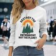Destroy The Patriarchy Not The Planet フェミニスト フェミニズム 長袖Tシャツ 彼女への贈り物