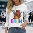 Capybara Gamer Meme Cool Gaming Humor Animal Lover 長袖tシャツ 長袖Tシャツ 彼女への贈り物