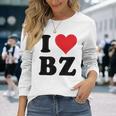 I Heart Bz イニシャル I Love BZ 姓 B Z 長袖Tシャツ 彼女への贈り物
