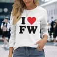 I Heart Fw Initials I Love FW First And Last Name F W 長袖Tシャツ 彼女への贈り物