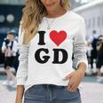 I Heart Gd Initials I Love GD First And Last Name G D 長袖Tシャツ 彼女への贈り物