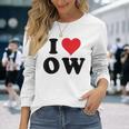 I Heart Ow Initials I Love OW First And Last Name O W 長袖Tシャツ 彼女への贈り物