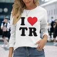 I Heart Tr Initials I Love TR First And Last NameR 長袖Tシャツ 彼女への贈り物