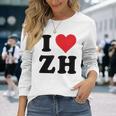 I Heart Zh Initials I Love ZH First And Last Name Z H 長袖Tシャツ 彼女への贈り物