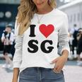 I Heartg イニシャル I LoveG 姓 G 長袖Tシャツ 彼女への贈り物