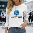 Linux Zorin Os タグラインとロゴ入り オープンソースos 長袖Tシャツ 彼女への贈り物