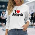 I Love Heart Jackpotslotslot Machines カジノラスベガス 長袖Tシャツ 彼女への贈り物