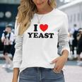 I Love Yeast 面白くてかわいい栄養パン屋フードヌーチファン 長袖Tシャツ 彼女への贈り物