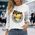 Maine Usa ハイキング ハイカー バックパッカー ハイキング 山 アウトドア 長袖tシャツ 長袖Tシャツ 彼女への贈り物