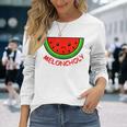 Meloncholy 面白い スイカ しゃれ フルーツ好き。 長袖Tシャツ 彼女への贈り物