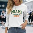 Miami Property 305 ストリートウェア マイアミシティカルチャースタイル 長袖Tシャツ 彼女への贈り物