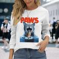 Paws Cat Lover ホラー映画 パロディ 長袖Tシャツ 彼女への贈り物