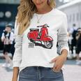 Piaggio クラシックスクーター イタリア製 ピンク 長袖Tシャツ 彼女への贈り物