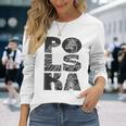 Polska Flag Eagle Polski Pride ポーランドヘリテージデザイン 長袖Tシャツ 彼女への贈り物