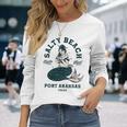 Salty Beach Port Aransas テキサス マーメイドシャツ ダイブバー オイスター 長袖Tシャツ 彼女への贈り物