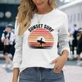 Sunseturf サーフボード ビンテージサーフィン サーファー用 長袖Tシャツ 彼女への贈り物