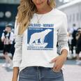 Svalbard ノルウェー ポーラーベア ロングイヤービーン スピッツベルゲン オーロラ 長袖Tシャツ 彼女への贈り物