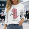 Tea Rex ユーモラスパン。 長袖Tシャツ 彼女への贈り物