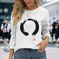 Zen Calligraphy Buddhist Enso Circle 長袖Tシャツ 彼女への贈り物