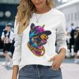かっこいい ヒップホップ 猫 アーバン ストリートウェア B-Boy グラフィティ 長袖Tシャツ 彼女への贈り物