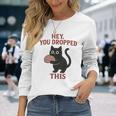 この脳みそのかわいい黒猫のミームを落とした 長袖tシャツ 長袖Tシャツ 彼女への贈り物