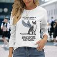すべての天使に翼があるわけではない-マザーシンガプーラキャットママ 長袖Tシャツ 彼女への贈り物