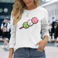 だんご 団子 和菓子 花見団子 三色団子 三兄弟 だんご好き かわいい おもしろ 長袖Tシャツ 彼女への贈り物