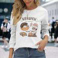 ねこぺん日和 ドーナツ 長袖Tシャツ 彼女への贈り物