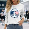 アメリカン・イーグル アメリカ国旗 7月4日 愛国 長袖Tシャツ 彼女への贈り物