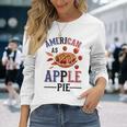 アメリカ国旗-アメリカン・アズ・アップルパイ 長袖Tシャツ 彼女への贈り物