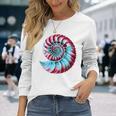 アンモナイトスパイラル貝殻 長袖tシャツ 長袖Tシャツ 彼女への贈り物