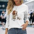 イングリッシュセッター 犬 モチーフ ペット アートワーク イングリッシュセッター 長袖Tシャツ 彼女への贈り物
