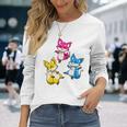 カワイイ・パンセクシュアル・プライド・フォックス 長袖tシャツ 長袖Tシャツ 彼女への贈り物